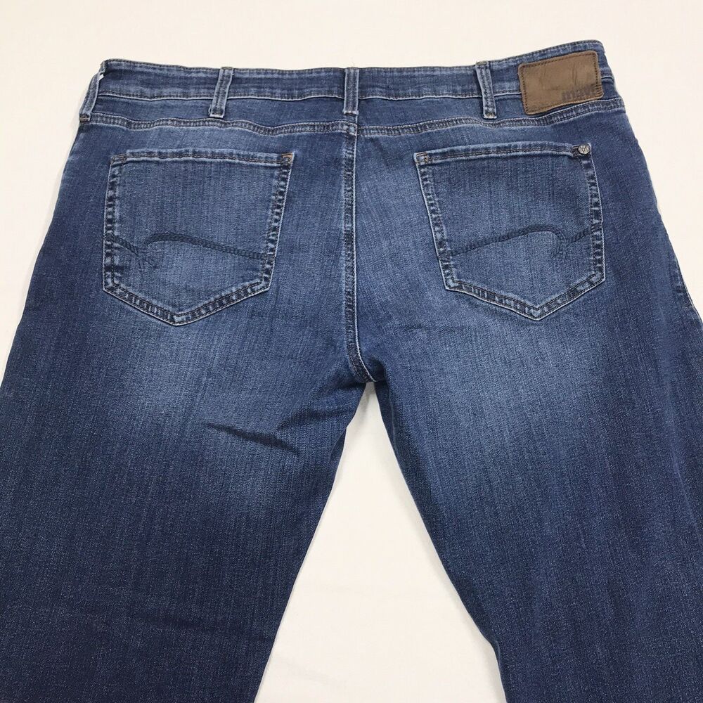 MAVI Zach Jeans Men 38x32 Straight Regular Fit Stretch Whisker Wash Blue Denim - Picture 7 of 16